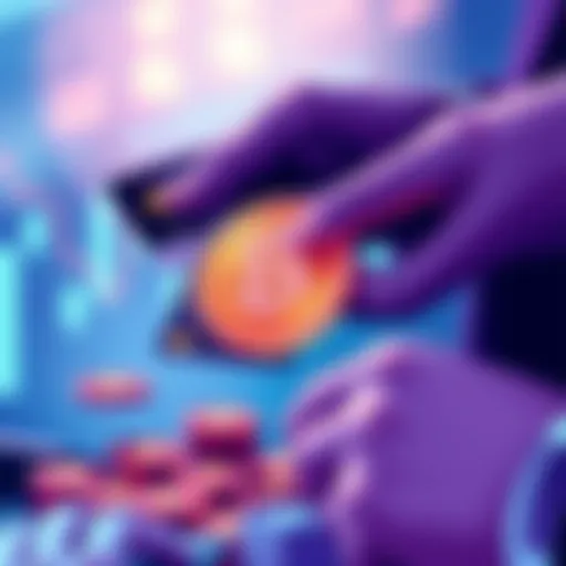 An illustration showing a financial transaction using stablecoins with corporate cards and digital wallets, highlighting the shift in money control.