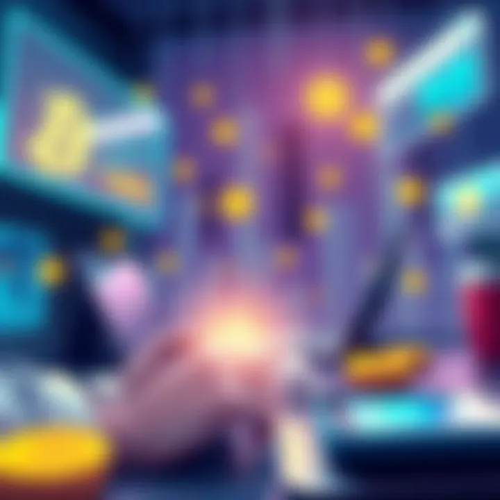 A digital illustration showing stablecoins being used for online payments and transfers, symbolizing their rising role in everyday transactions.