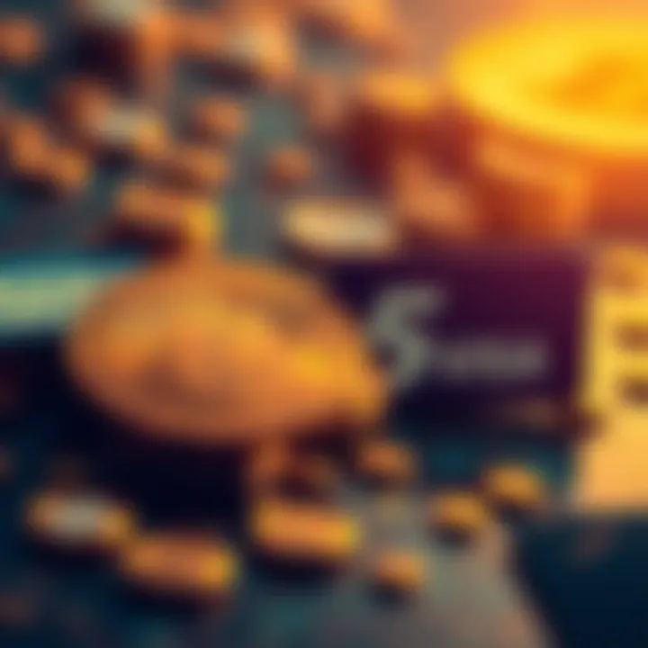 Stablecoins Surpassing Visa Graphic showing stablecoins outperforming Visa with illustrations of coins and the Visa logo