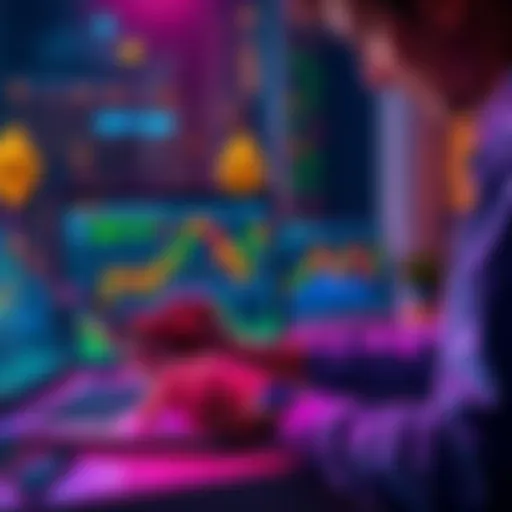 A person checking their Ethereum staking rewards on a digital wallet while analyzing charts on a laptop.