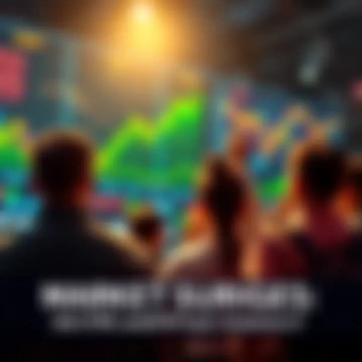 Investors excitedly watching stock market charts showing a rise in STRC and MSTR values