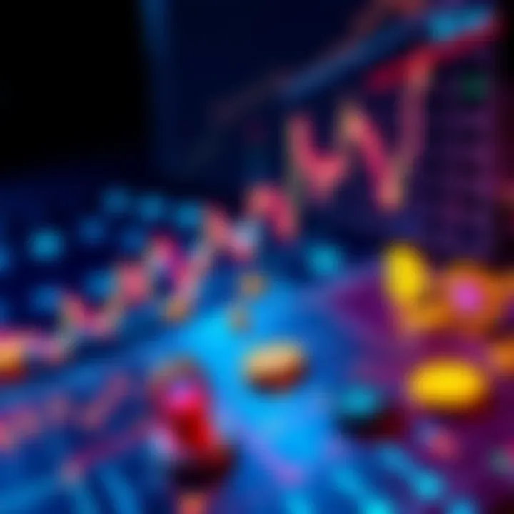 A visual representation of stock trading on blockchain platforms, showing graphs and cryptocurrency symbols