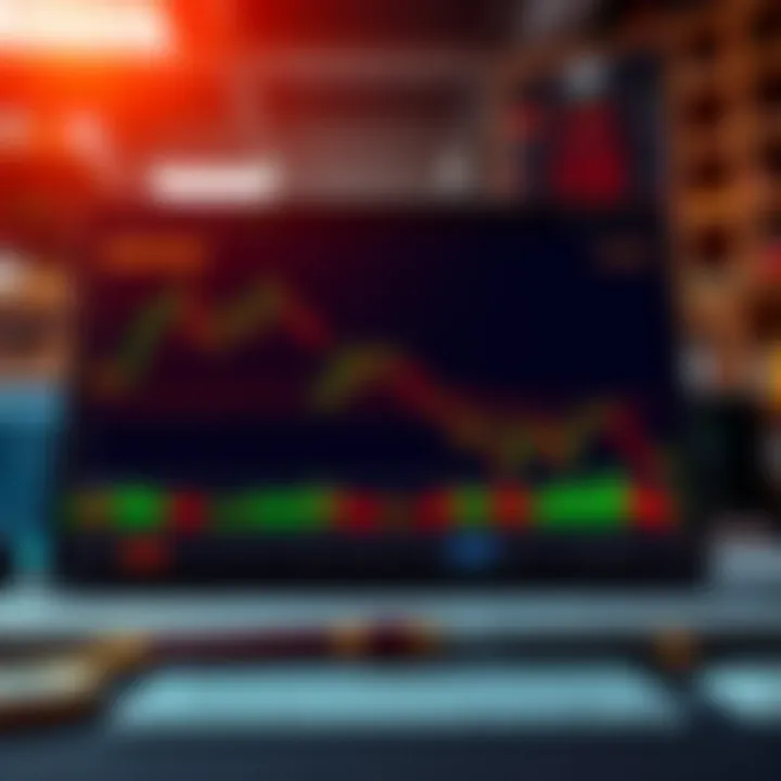 A trader's screen showing a chart with both stop loss and take profit indicators, illustrating conflicting sell orders.