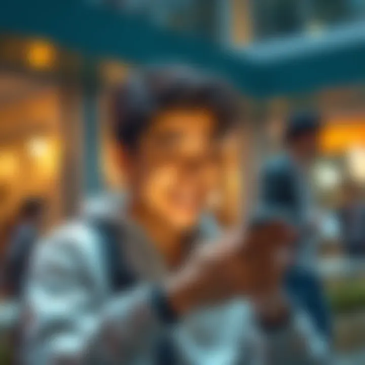 A person smiling while using a smartphone to complete a simple cryptocurrency transaction with ease.