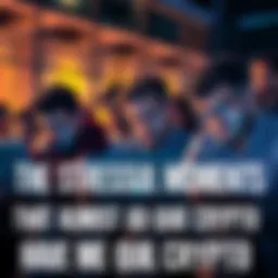 A group of individuals looking worried while checking their crypto investments on laptops and phones