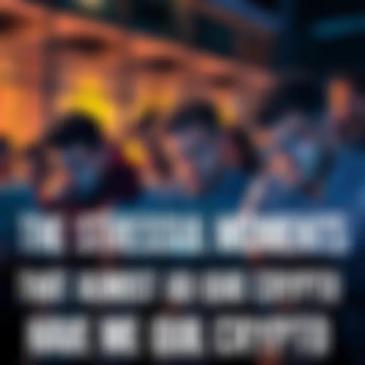 A group of individuals looking worried while checking their crypto investments on laptops and phones