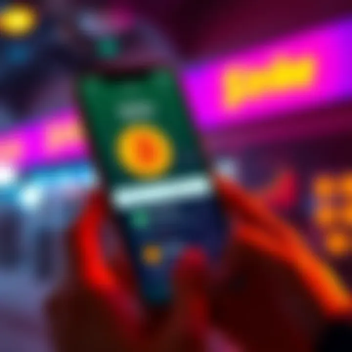 Buying Bitcoin with Strike App A smartphone displaying the Strike app home screen, showing Bitcoin purchase options and tips for using the app.