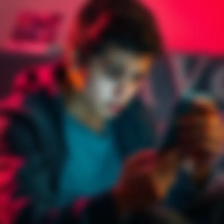 A young adult frustrated while trying to log into their Revolut account on a smartphone, with a card and support chat visible nearby.