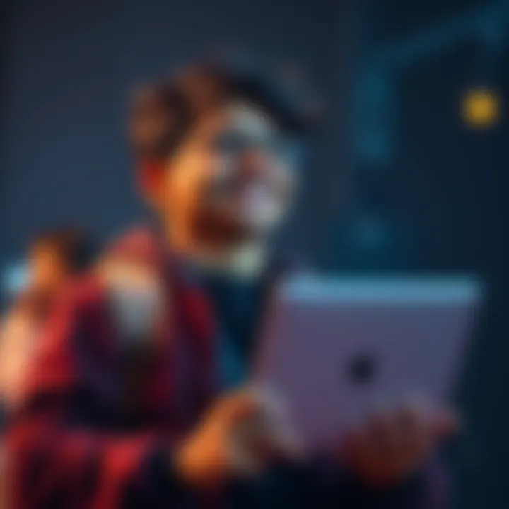 Student seeking teammates for ML competitions A 3rd-year Indian student inviting others to join them in machine learning competitions, holding a laptop and looking excited