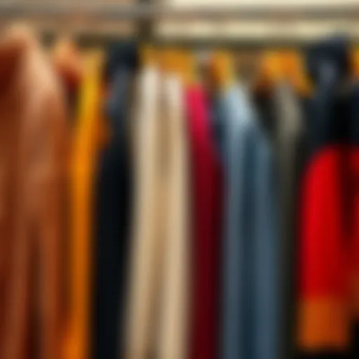 A variety of thick, stylish jumpers showcased on hangers, featuring different colors and textures, perfect for a chic wardrobe upgrade.