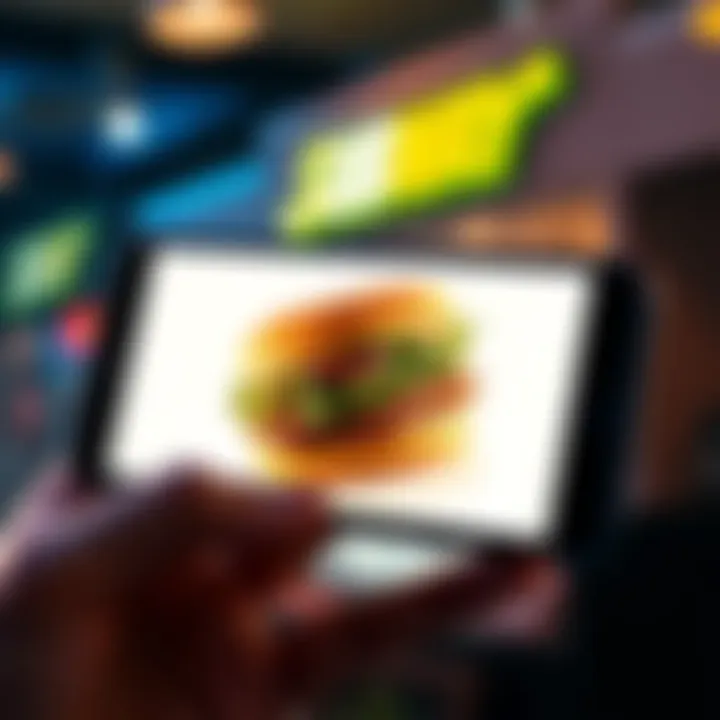A Subway sandwich being showcased on a smartphone screen with the Tesoro app open