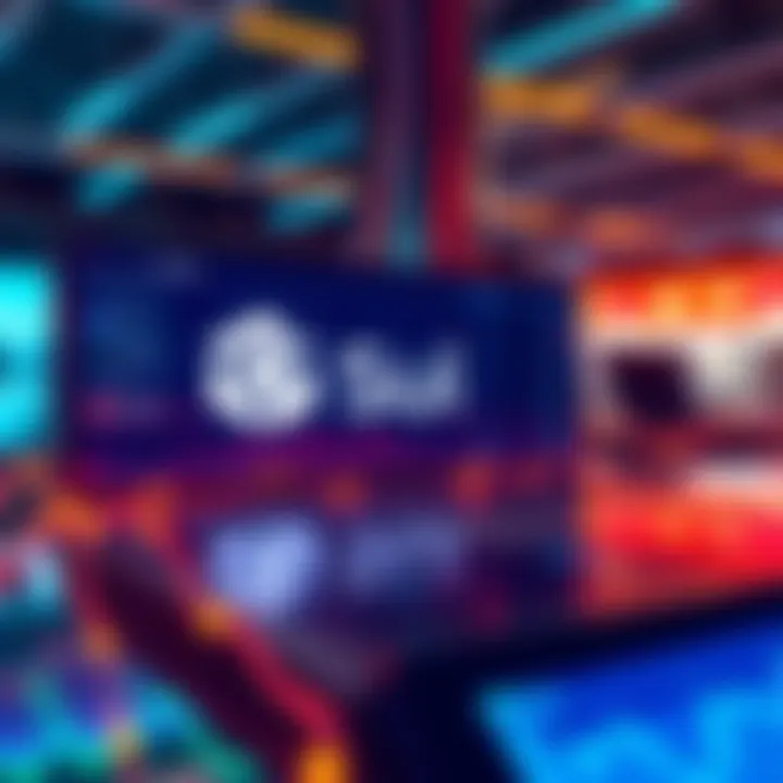 Sui Network logo with Gemini platform interface showing trading options