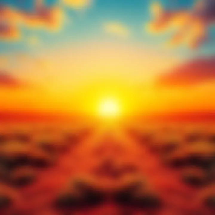 Sunrise with a path ahead A vibrant sunrise illuminating a clear path leading into a bright future, symbolizing hope and new beginnings