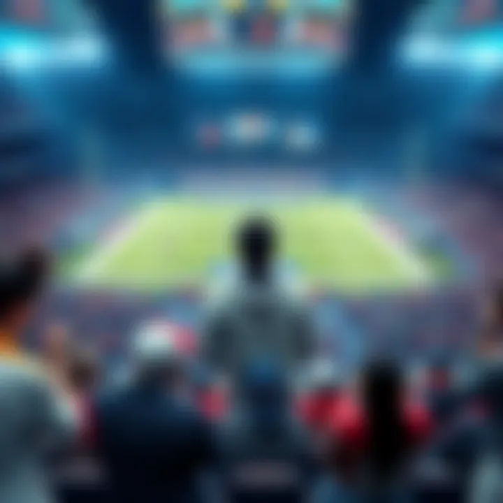 View of the Super Bowl game with a focus on the super short SRB during the event, highlighting players and fans' reactions.