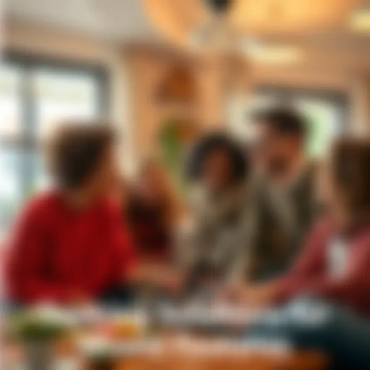 A group of diverse people sharing their experiences and support regarding mixed features during episodes, shown in a warm and inviting setting.
