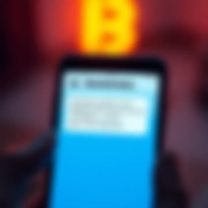 A phone displaying a suspicious text message claiming to be from Coinbase, with highlighted questionable phone number.