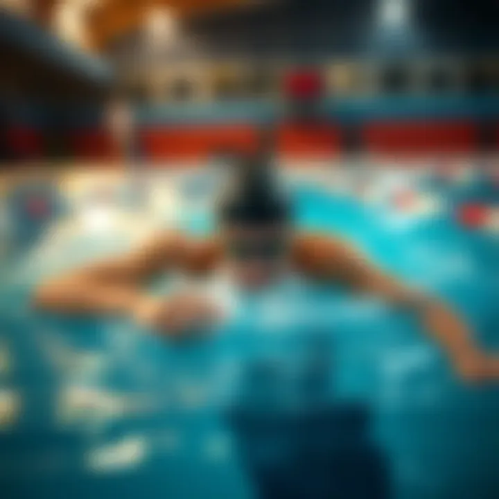 A swimmer in a pool focusing on their stroke technique during practice.