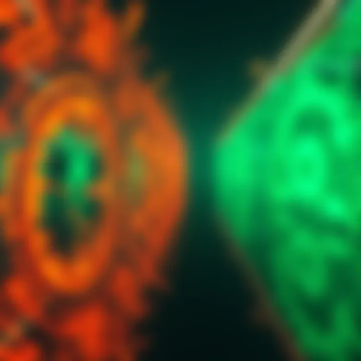A visual representation of the orange to green symbol transformation, showcasing its impact on digital art.