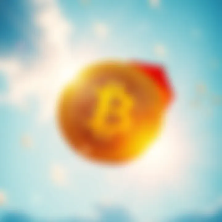 Symbolic Coin and Kite A coin shaped like a kite flying in the sky, representing financial themes and flight.