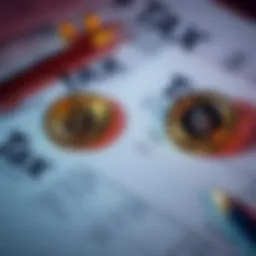 Tax forms with Bitcoin and Ethereum symbols showing omitted transactions