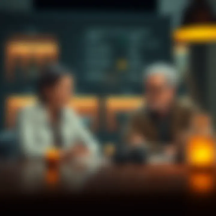 Tayla and Rick sitting at a table, with Tayla looking cheerful and distracted while Rick appears concerned, highlighting their differing priorities.