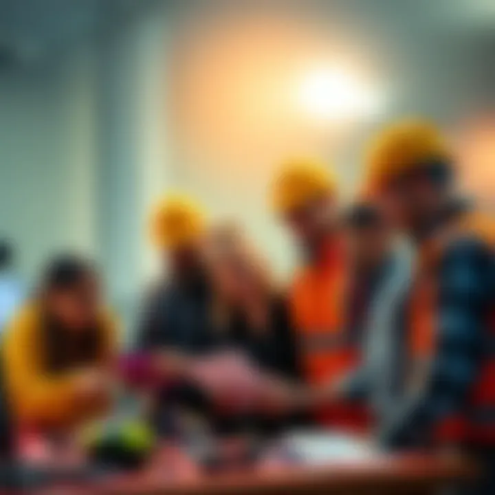 A diverse group of people brainstorming and working together on a project during a hackathon