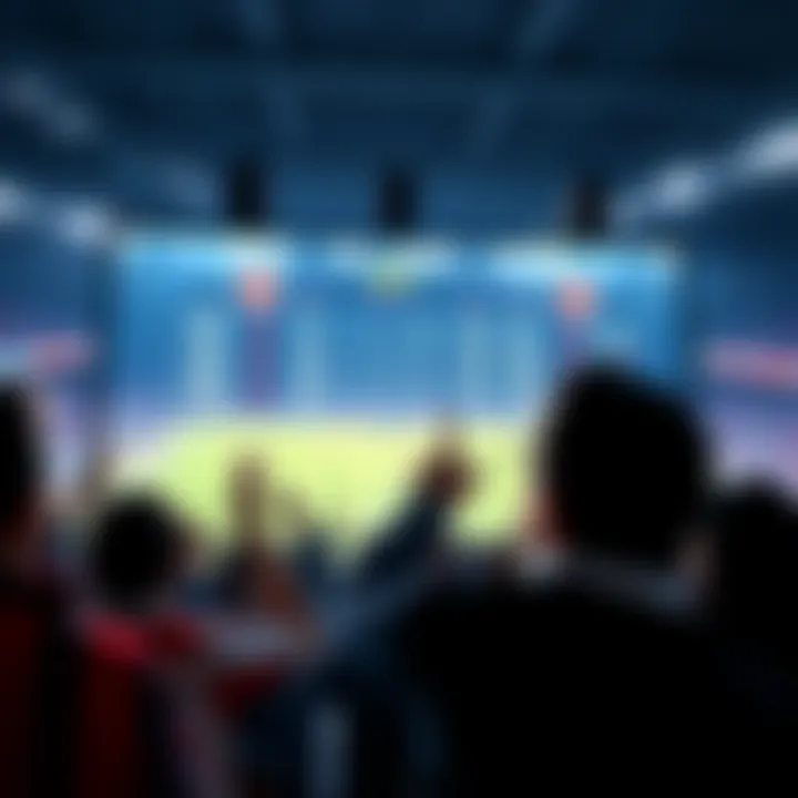 Fans checking the standings and scores of their favorite sports teams on a digital screen