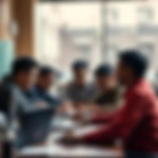 A group of people collaborating on a coding project with a focus on teamwork and Python skills for the UIDAI Data Hackathon 2026.