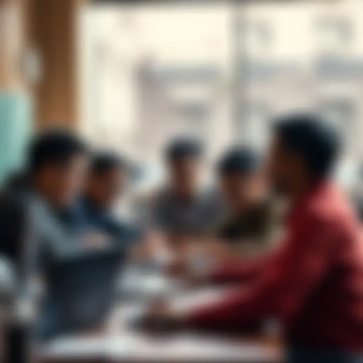 A group of people collaborating on a coding project with a focus on teamwork and Python skills for the UIDAI Data Hackathon 2026.