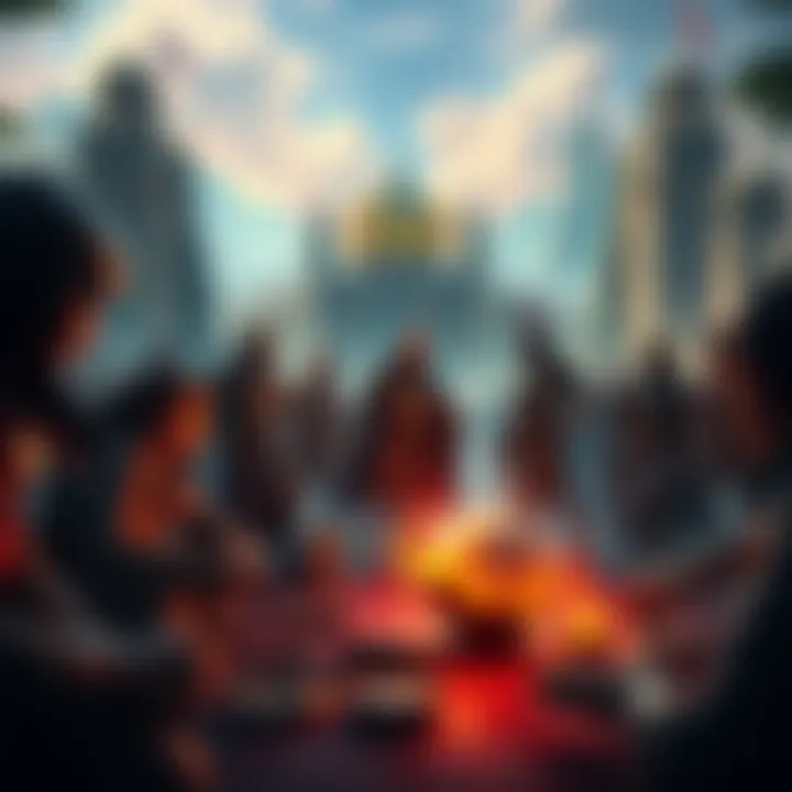 Group of players collaborating in a virtual environment inspired by Atlas Empires gameplay