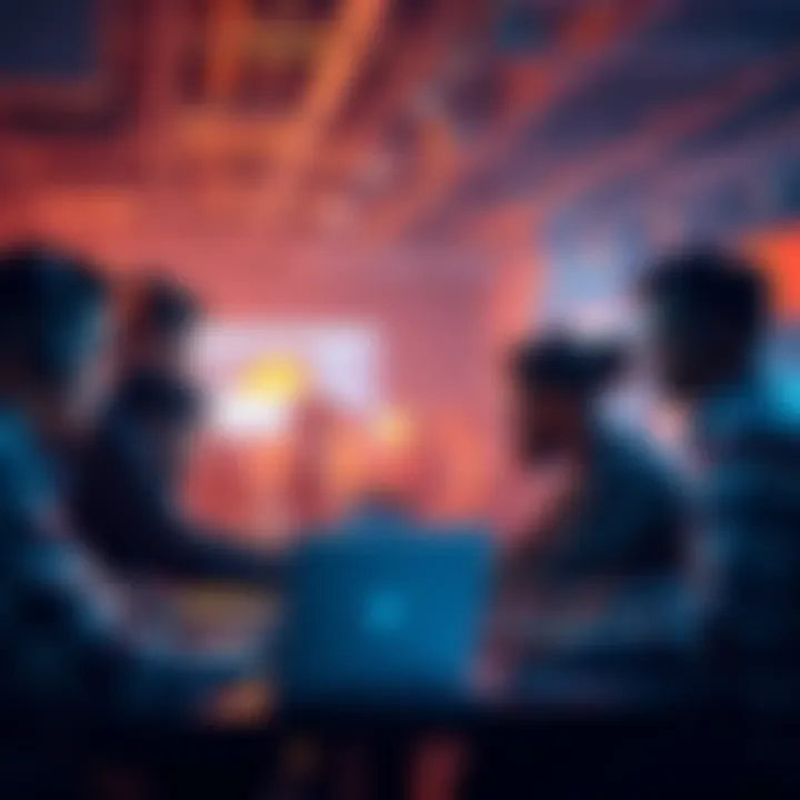 Group of people collaborating at a tech hackathon in Bengaluru, focusing on coding and innovation.