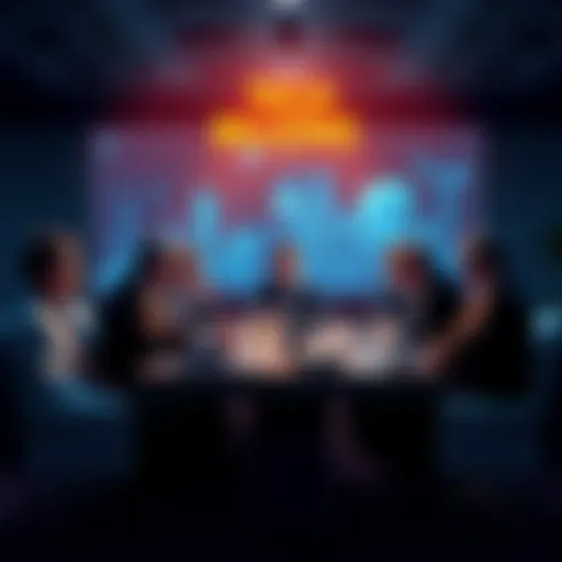 A group of tech billionaires discussing cryptocurrency and democracy at a conference table.