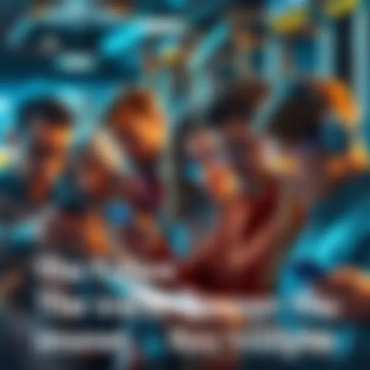 A group of diverse people engaged with advanced tech devices, showcasing the rapid changes in various sectors.