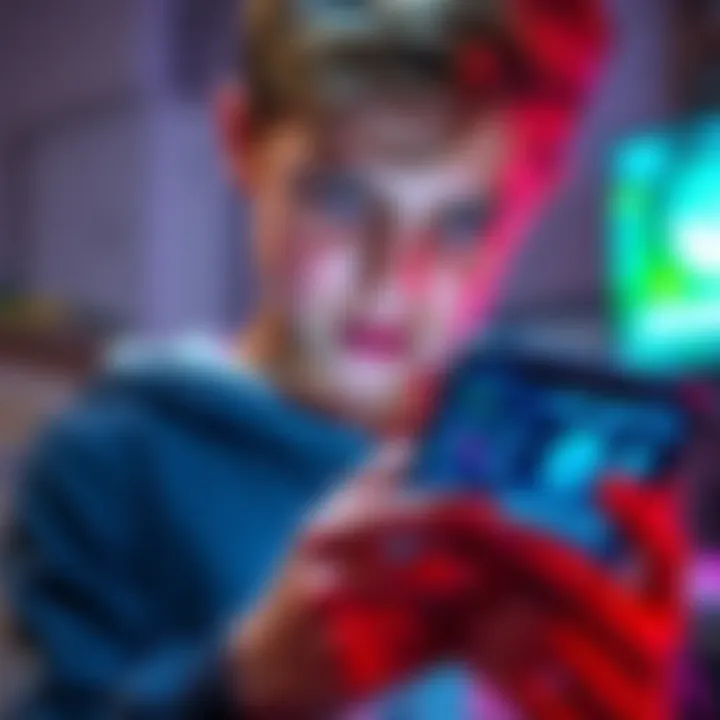 Teen looking at phone with Ethereum graphics A 17-year-old teenager holding a smartphone, focused on Ethereum graphics on the screen, symbolizing the search for ways to buy crypto without age restrictions.