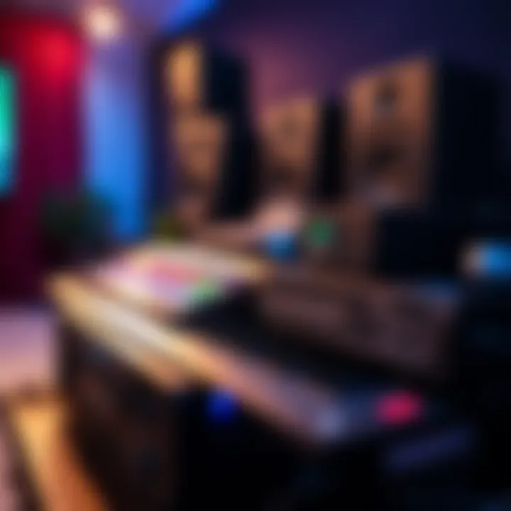 A close-up of the S21 Slim audio setup with sound equipment displayed, showcasing its sleek design and performance features.