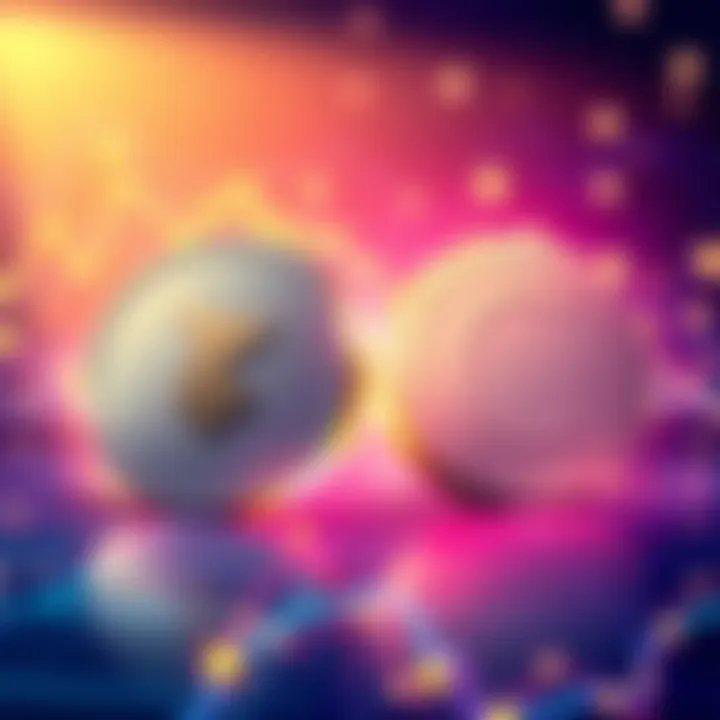 Illustration showing Tether's USDT and Circle's USDC logos against a Solana blockchain background, highlighting market caps and transaction dynamics