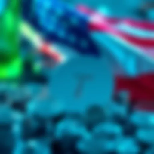 A visual representation of Tether being used as a financial tool against Iran, with a flag of the US and a frozen asset symbol.