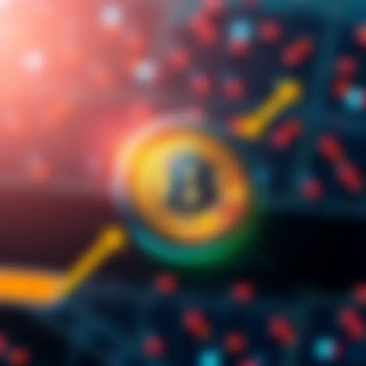 Tether's investment in Bitcoin infrastructure Tether's logo with Bitcoin symbols and arrows showing movement towards development