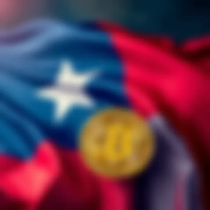 Texas flag with Bitcoin symbol in the foreground, representing the state's new cryptocurrency acquisition