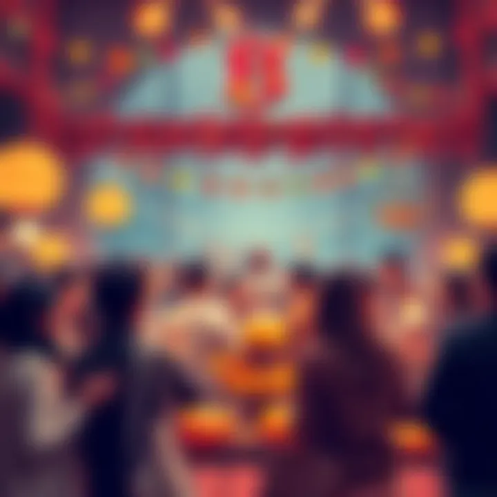 A festive scene with people enjoying zero-fee trades and celebrating with Thanksgiving decorations, showcasing community spirit.