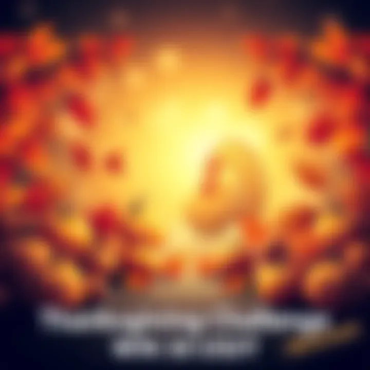 A festive profile picture featuring autumn leaves, pumpkins, and a turkey design, inviting creativity for a contest.