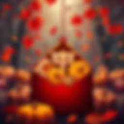 A festive digital envelope filled with rewards for BitMart's Thanksgiving event, featuring autumn leaves and pumpkins