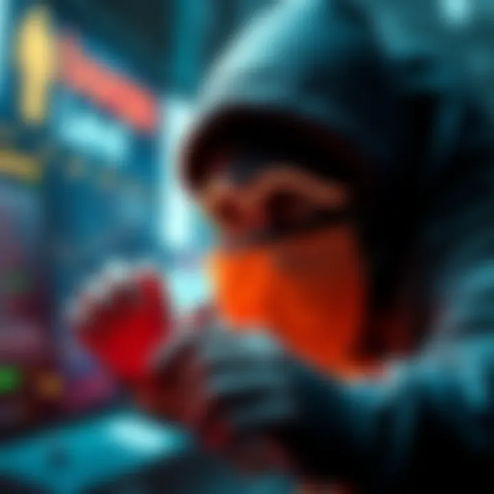 A graphic showing a thief taking money from a digital lending platform, representing the $9 million theft from Bonzo Lend due to an oracle flaw.