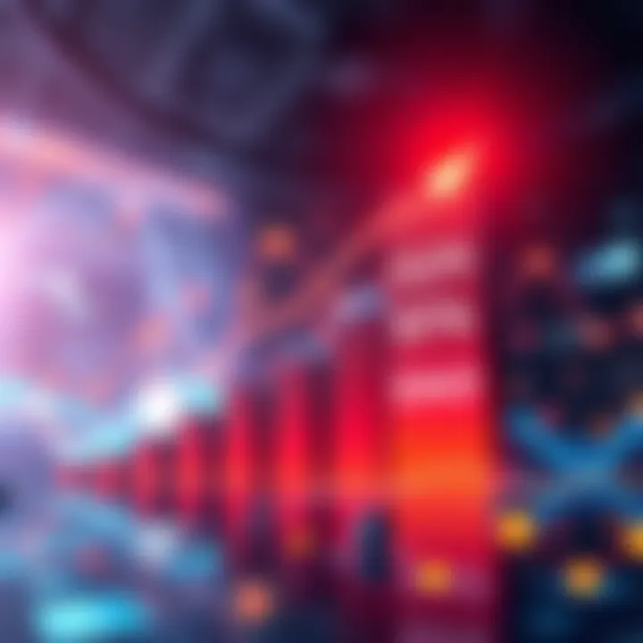 A graphic showing a bar chart with rising revenue figures and a large percentage labeled for the DAO