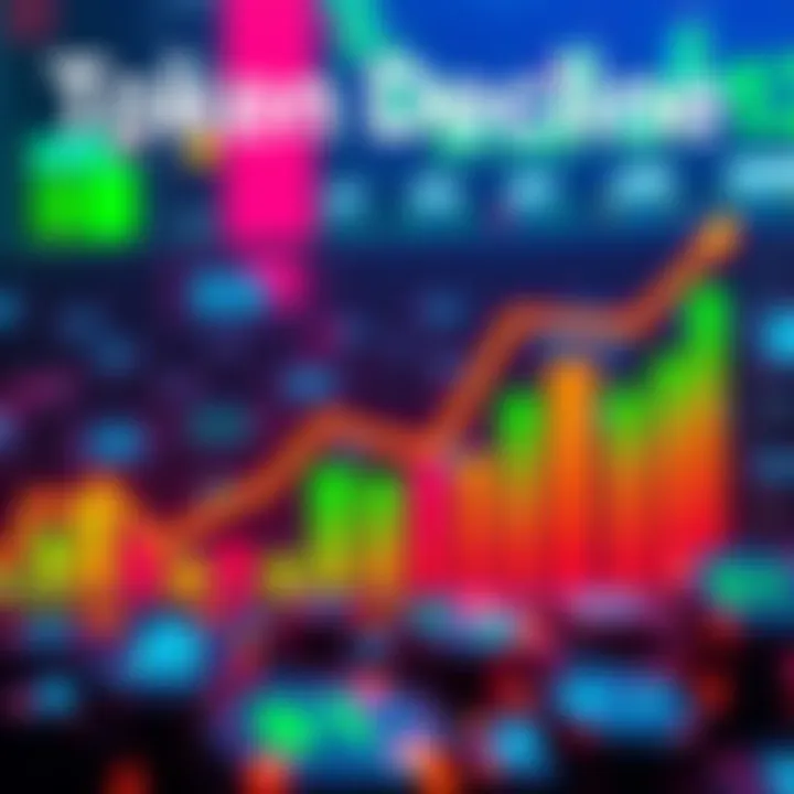 A graph showing a steep decline in token prices over one year, with only a few tokens showing positive trends in the first month.