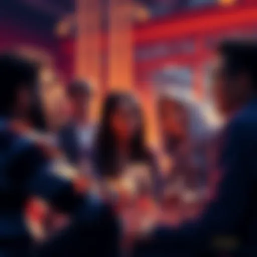 A group of diverse people discussing cryptocurrency strategies, representing teamwork and community engagement.