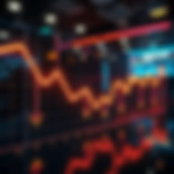 A chart showing a significant decline in token prices over time, highlighting 90% of tokens below their initial listing prices, with arrows pointing downwards.