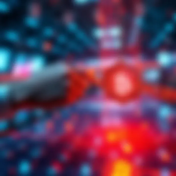 A visual representation of tokenization in asset management on the Hedera platform, showing digital assets being transferred securely between people.