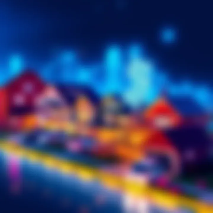 Visual representation of real estate properties linked to the Avalanche blockchain in Bergen County, New Jersey, showcasing digital property records and investment opportunities.