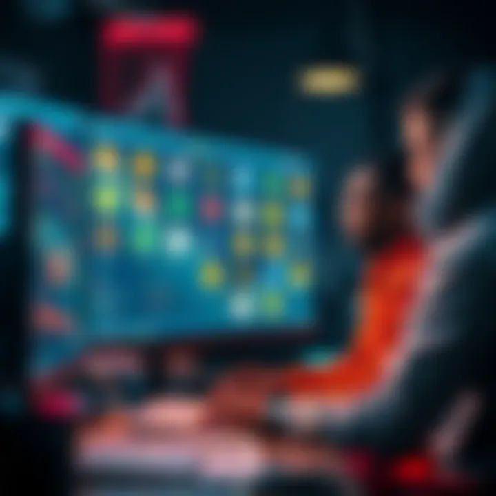 A team analyzing multiple cryptocurrency tokens on a computer screen during the vetting process at BitMart.